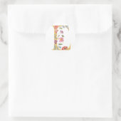 Gouden letter E met bloemen Ronde Sticker (Tas)