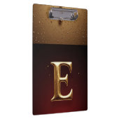 Gouden Letter E Monogram Met Druppelende Metaal Klembord (Rechts)