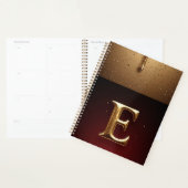 Gouden Letter E Monogram Met Druppelende Metaal Planner (Display)