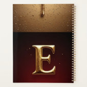 Gouden Letter E Monogram Met Druppelende Metaal Planner (Achterkant)