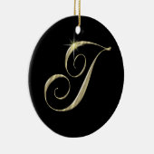 Gouden Letter I Monogram Initiaal Ornament Fan Pul (Rechts)