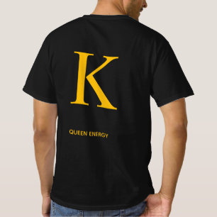 Gouden Letter k Koningin Energie Shirt – Luxe Zwar