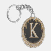 Gouden Letter K Sieradendoosje Sleutelhanger (Voorkant Links)