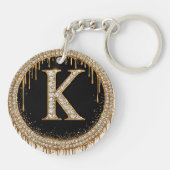 Gouden Letter K Sieradendoosje Sleutelhanger (Achterkant)