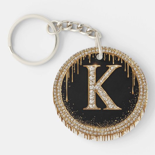 Gouden Letter K Sieradendoosje Sleutelhanger (Voorkant)