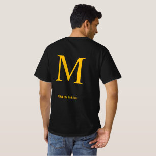 Gouden Letter M Queen Energie Shirt – Luxe Zwart 