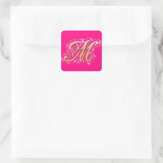 Gouden letter M - Sticker (Tas)