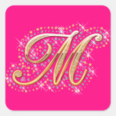 Gouden letter M - Sticker (Voorkant)