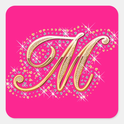 Gouden letter M - Sticker (Voorkant)
