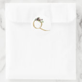 Gouden letter MONOGRAM boho bordeauxrode bloemen C Ronde Sticker (Tas)