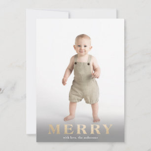 Gouden Letter Overlay Vet MERRY Foto Kaart