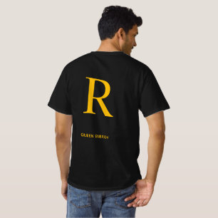Gouden Letter R Queen Energy Shirt – Luxe Zwart 