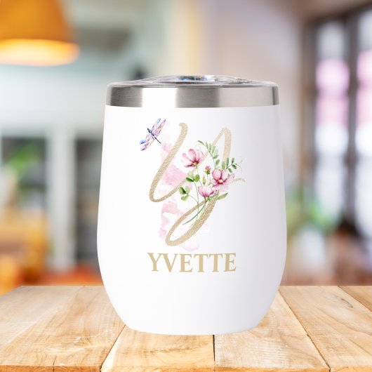 Gouden Letter Y Monogram Met Naam Verpersoonlijkt