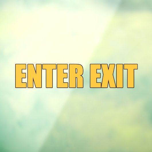 Gouden letters Enter Exit winkel zakelijke deur Raamsticker (Vel 3)