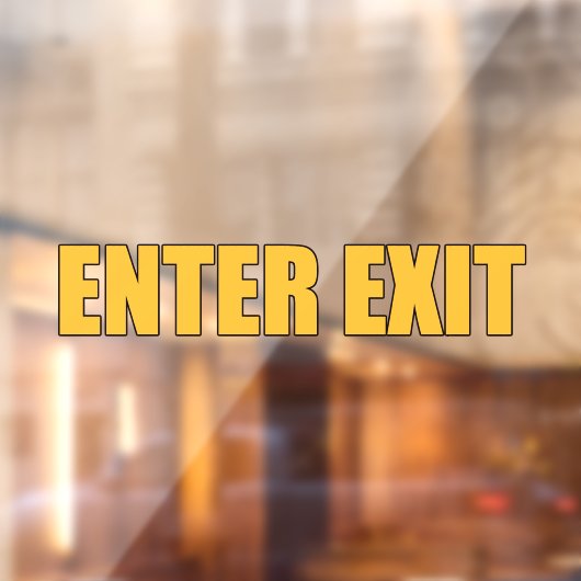 Gouden letters Enter Exit winkel zakelijke deur Raamsticker (Vel 2)