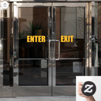 Gouden letters Enter Exit winkel zakelijke deur Raamsticker