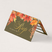 Gouden letters Herfst esdoorn verlaat bruiloft RSV Kaart (Voorkant)