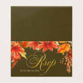 Gouden letters Herfst esdoorn verlaat bruiloft RSV Kaart (Buitenkant ongevouwen)