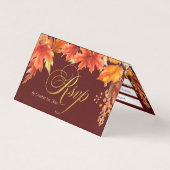 Gouden letters Herfst esdoorn verlaat bruiloft RSV Kaart (Voorkant)