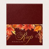 Gouden letters Herfst esdoorn verlaat bruiloft RSV Kaart (Buitenkant ongevouwen)