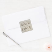 gouden letters, sparen ons datummonogram vierkante sticker (Envelop)