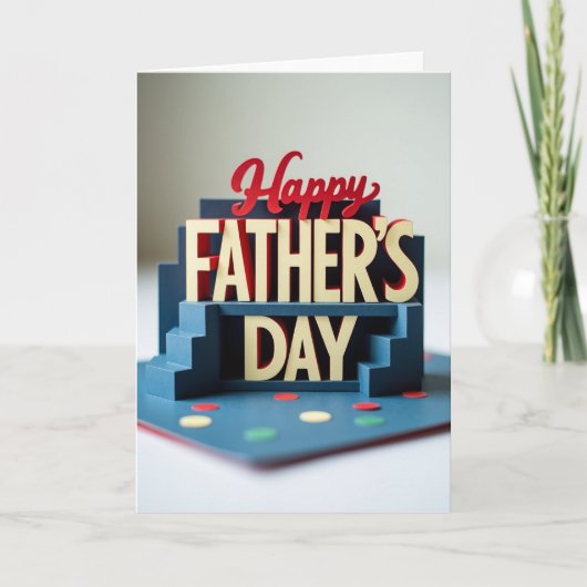 Gouden Letters Vaderdag kaart (Voorkant)