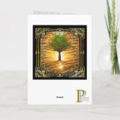 Gouden Levensboom Grafische Kunst Kaart (Achterkant)
