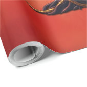 Gouden levensboom met rode edelstenen cadeaupapier (Rol Hoek)
