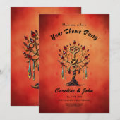 Gouden levensboom met rode edelstenen kaart (Voorkant / Achterkant)