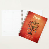 Gouden levensboom met rode edelstenen planner (Display)