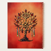 Gouden levensboom met rode edelstenen planner (Achterkant)