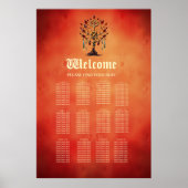 Gouden levensboom met rode edelstenen poster (Voorkant)