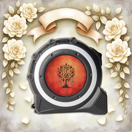 Gouden levensboom met rode edelstenen rolmaat