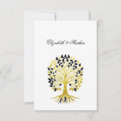 Gouden Levensboom Tijdloze Geavanceerde Bruiloft Bedankkaart (Achterkant)