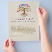 Gouden Levensboom - Yggdrasil - Kleurrijke Bladere Flyer (Hand)
