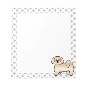 Gouden Lhasa Apso Schattige Cartoonhond Illustrati Notitieblok