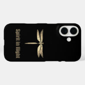 Gouden libel in de vlucht illustratie Case-Mate iPhone case (Achterkant (horizontaal))