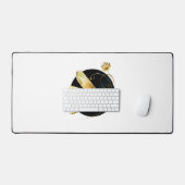 Gouden libel in zwarte cirkel bureaumat (Keyboard & Muis)