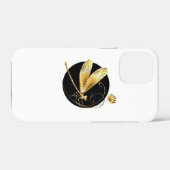 Gouden libel in zwarte cirkel Case-Mate iPhone case (Achterkant (horizontaal))