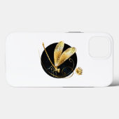 Gouden libel in zwarte cirkel Case-Mate iPhone case (Achterkant (horizontaal))