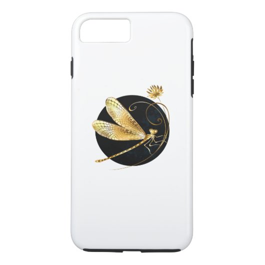 Gouden libel in zwarte cirkel Case-Mate iPhone case (Achterkant)