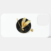 Gouden libel in zwarte cirkel Case-Mate iPhone case (Achterkant / Rechts)