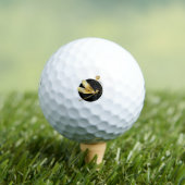 Gouden libel in zwarte cirkel golfballen (Insitu Shirt)