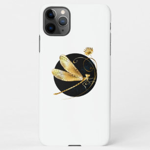 Gouden libel in zwarte cirkel iPhone 11Pro max hoesje