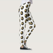 Gouden libel in zwarte cirkel leggings (Rechts)