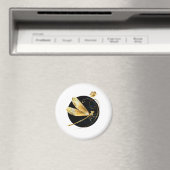 Gouden libel in zwarte cirkel magneet (Insitu (Vaatwasser))