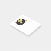 Gouden libel in zwarte cirkel post-it® notes (Schuin)