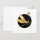 Gouden libel in zwarte cirkel programmakaart (Voorkant / Achterkant)