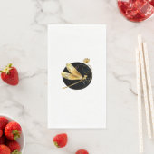 Gouden libel in zwarte cirkel servet (Insitu)