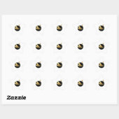 Gouden libel in zwarte cirkel ster sticker (Vel)